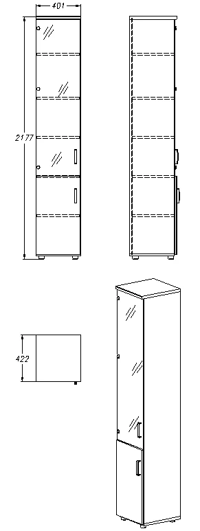 Document Storage Cabinet for Office Supplies and Equipment - Series 406.40.218