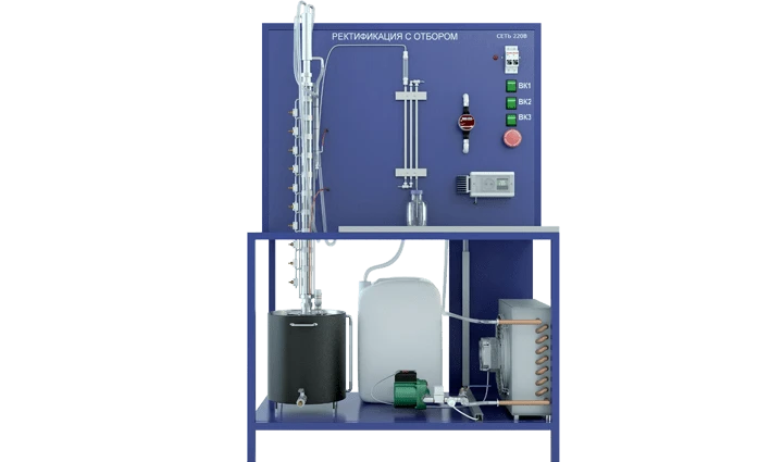 إعداد مختبر التقطير مع نظام تبريد مستقل (PAHP-RUM-KO-R)