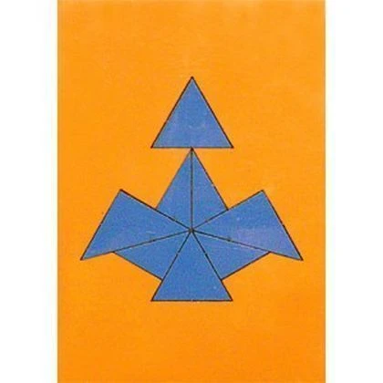 لغز هندسي "مثلثات" - لوحة A6 مع 8 مثلثات