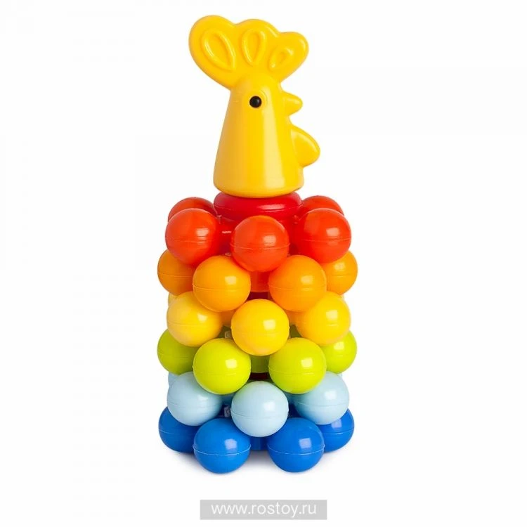 Mini Pyramid with Balls - Rooster Head Toy