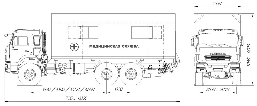 Medical Service Van on KAMAZ 43118-RS Chassis Model 57564