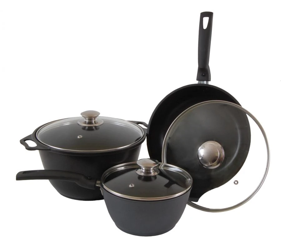 Kitchen Cookware Set No.1, AP (k41a, s247a, k017a) Aluminum with Non-Stick Coating by Kukmara, Tradition Line