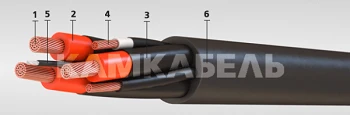 Flexible Power Cable with Copper Conductors and Rubber Insulation