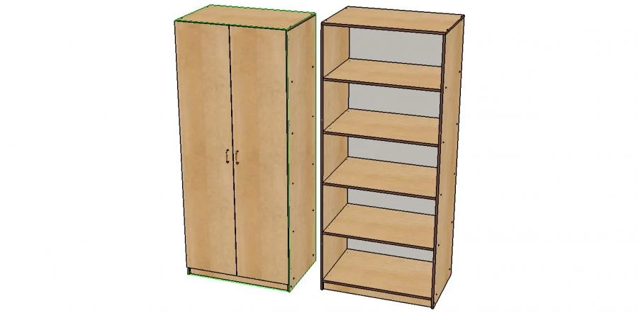 Bookshelf with Swing Doors, Art. No. 004/2023