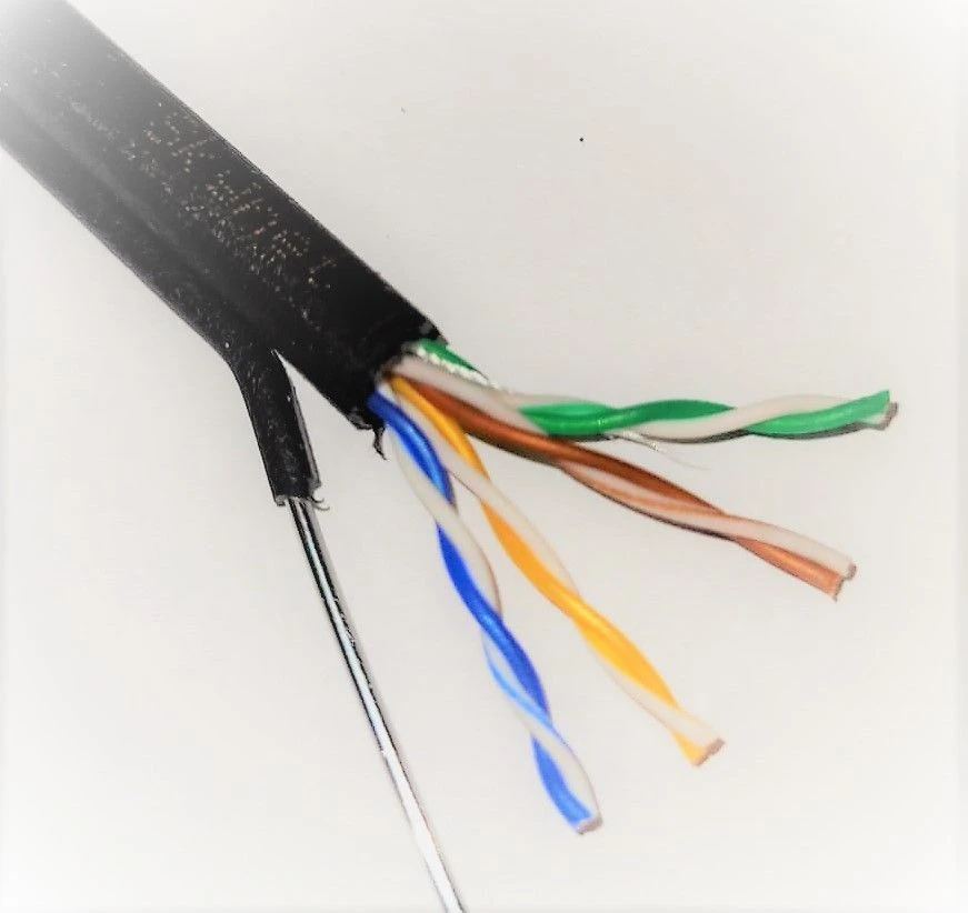 Skynet Premium UTP Cat 5e Outdoor Cable with Steel Rope 4x2x0.51 Cu