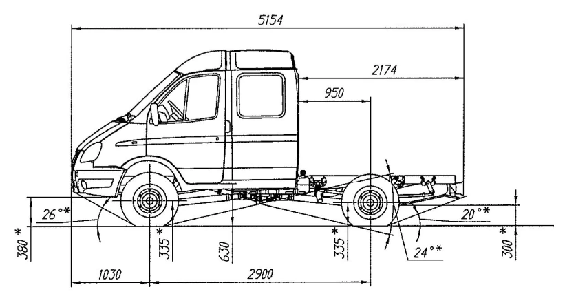 All-Wheel Drive Chassis for Sobol, Modification 231073, Euro-5 Gasoline Engine N1G
