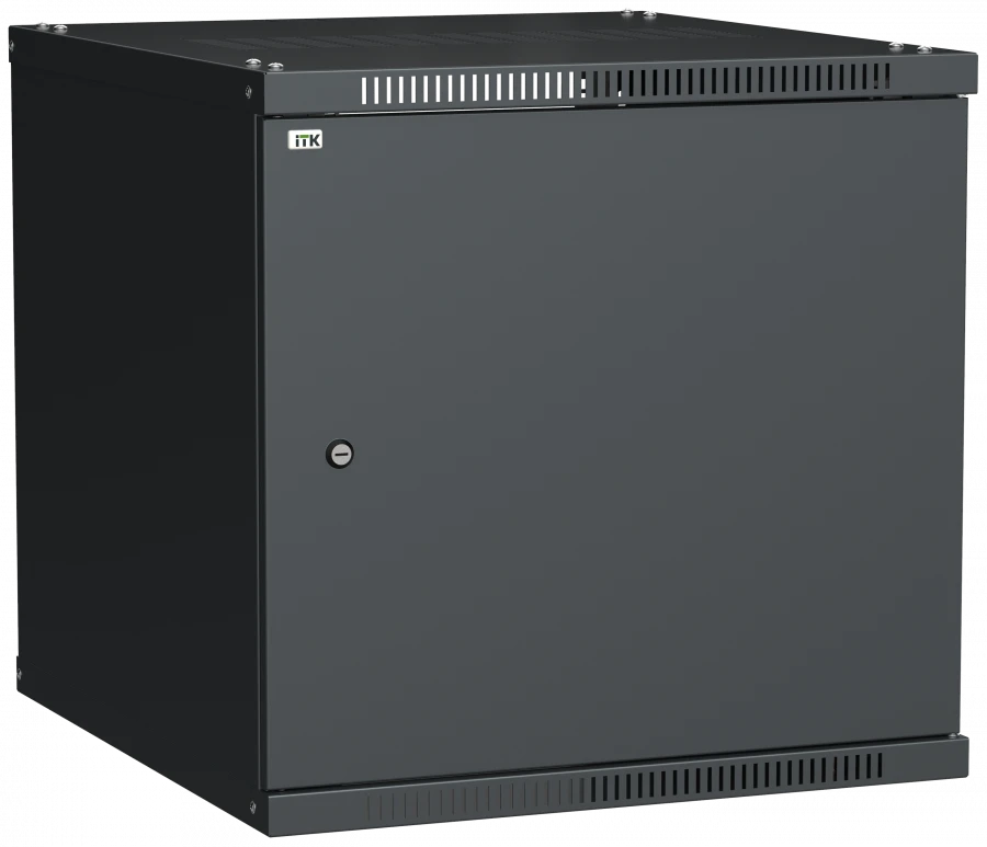 LINEA WE 12U Wall-Mounted Cabinet, 600x600mm, Black Metal, LWE5-12U66-MF