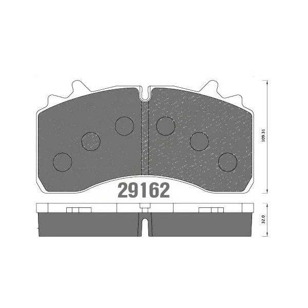وسادة فرامل قرصية للشاحنات SAF ، Wabco PAN 22-1 WVA 29162