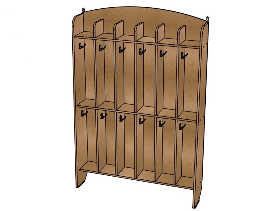 Towel Rack No. 2 "Moydodyr", Plywood, 12 Compartments/SHD51