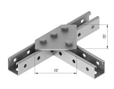 لوحة تثبيت 4 ثقوب SMA 606، 110x110 مم، سمك 5.0 مم، فولاذ مقاوم للصدأ AISI 316L