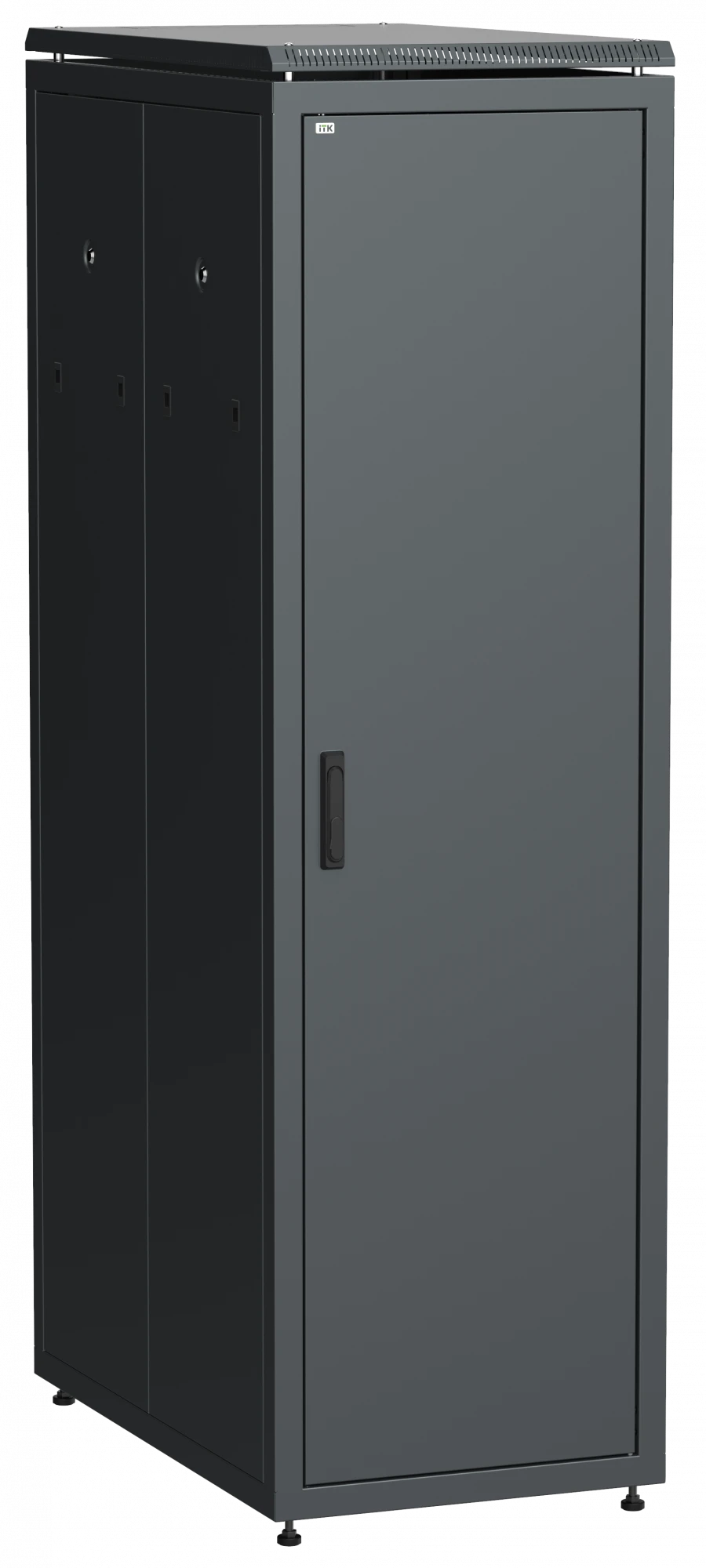 Network Cabinet 19" LINEA N 47U 600x1000 mm with Metal Front Door - Black
