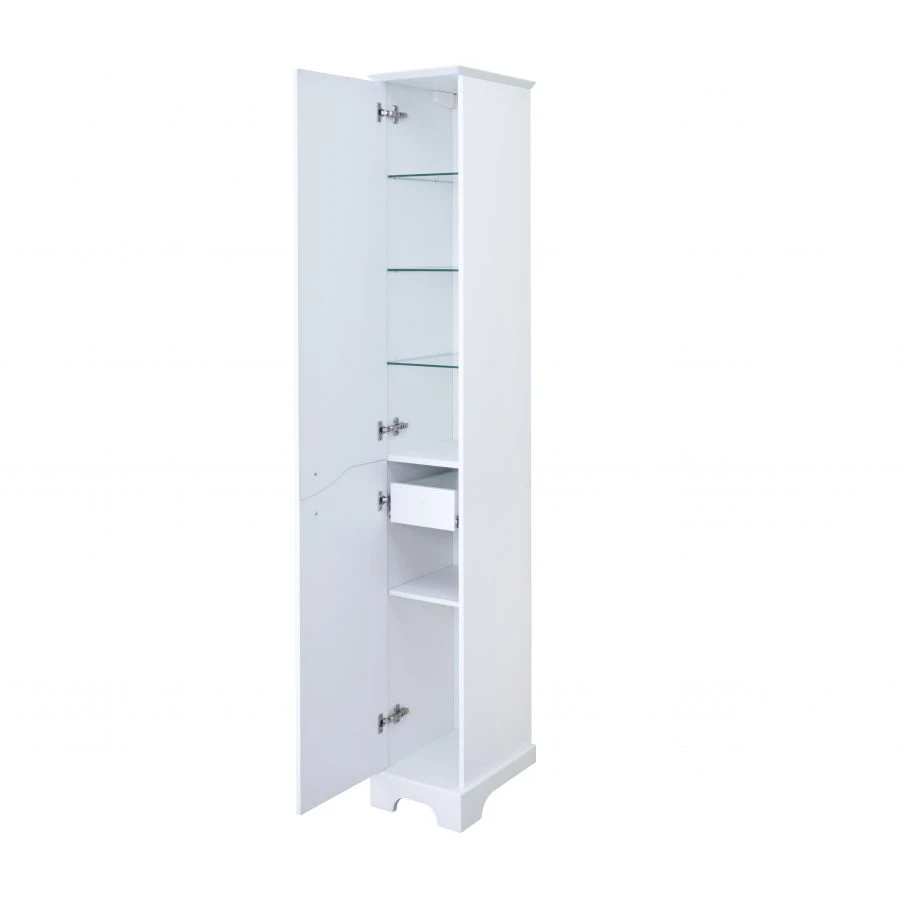 Elegant White Floor Column Cabinet Aquaton Elen Model 1A228603EN01L1