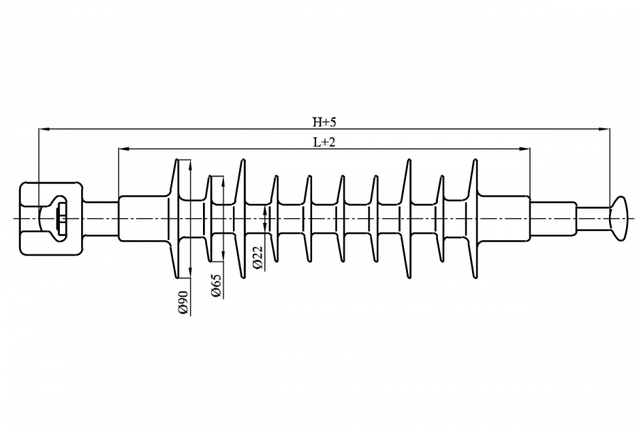 عازل تعليق خطي مع غلاف واقي من مادة السيليكون العضوية LK 120/20-IG-6 GP