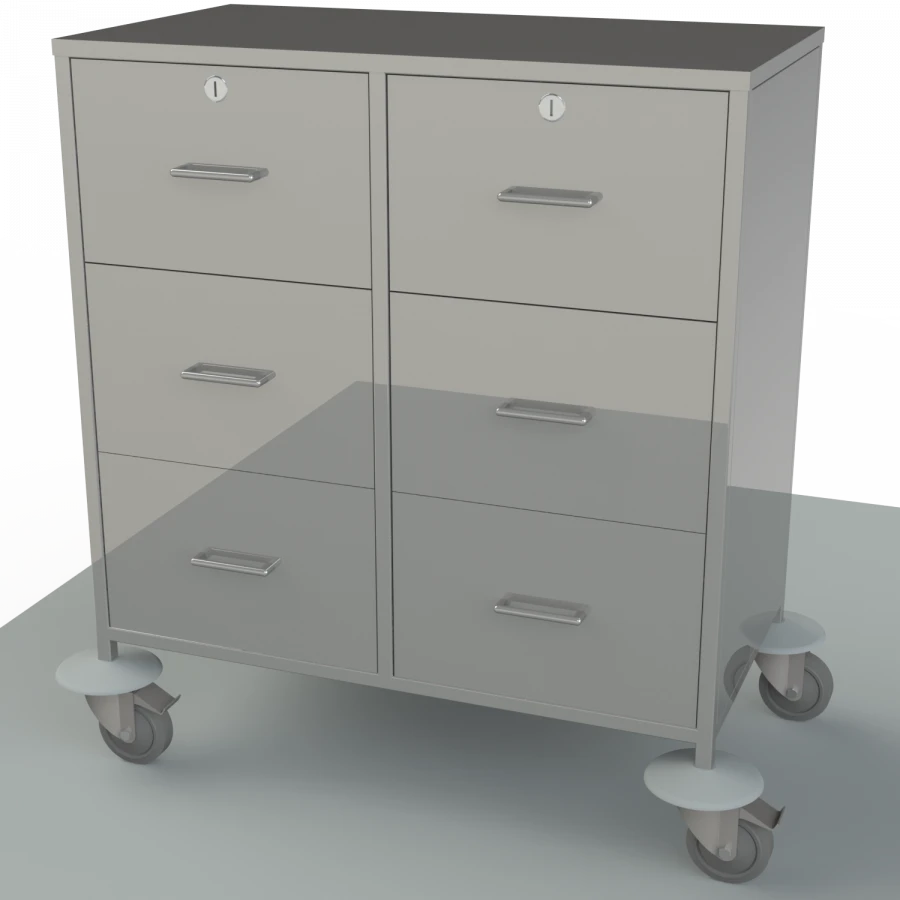 Stainless Steel Anesthesiologist Trolley with Shelves and Drawers SA-3