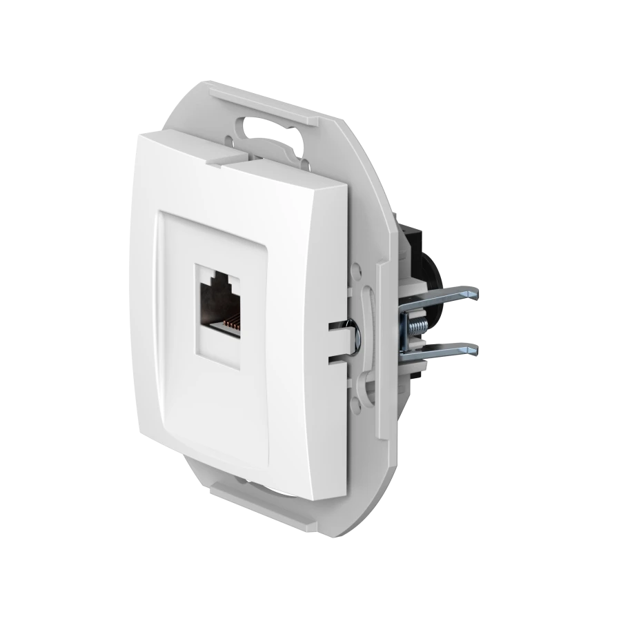 CADUCEUS ALING PRESTIGE Hidden Computer Socket with Keystone Module RJ45 8P8C cat.6A UTP, White, Art. 6016.0