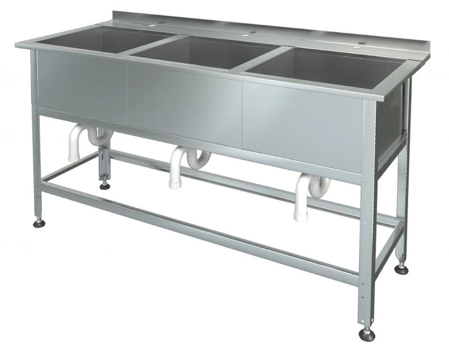 Three-Compartment Sink for Food Service - Model MB-3