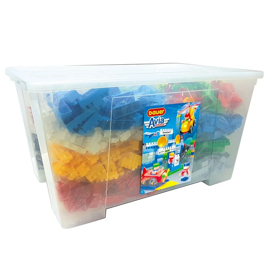 Bauer "Aviа" Building Set with Container 130L, 15 Instructions, Themed Stickers