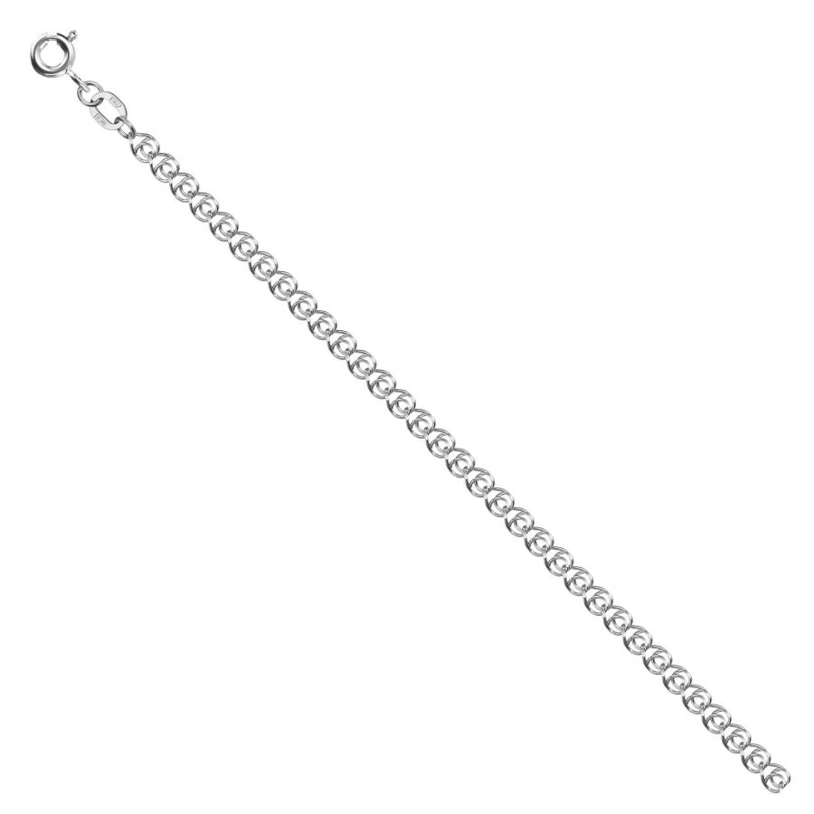 Love/s White Gold Bracelet 585 with Diamond Facet NB18-087-3 0.4MM 16CM 1.53G