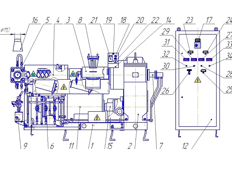آلة معالجة المطاط ذات اللولب الواحد MCT-125/6-L-CHB
