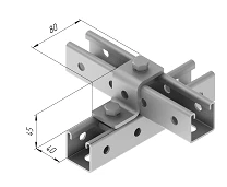 Z-Shaped Plate with 3 Holes SMA 634 - 40x45x80 mm
