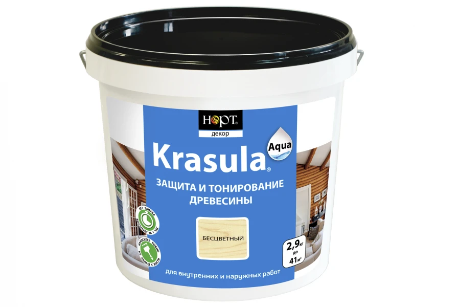 Protective Decorative Wood Treatment KRASULA Aqua Mahogany 2.9kg