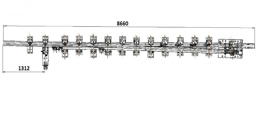 Curved Frame Rail Type P50 with Direct Spike, Project 1623.01.020-02