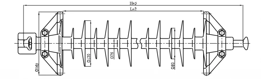 عازل خطي معلق مع غلاف واقي من السيليكون LK 160/150-И-4 ГП