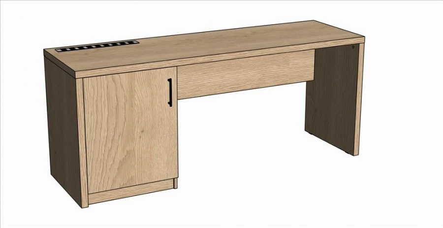Writing Desk with Mini Bar Cabinet Left "Adele", Model AR04.2L, 180x75x55 cm