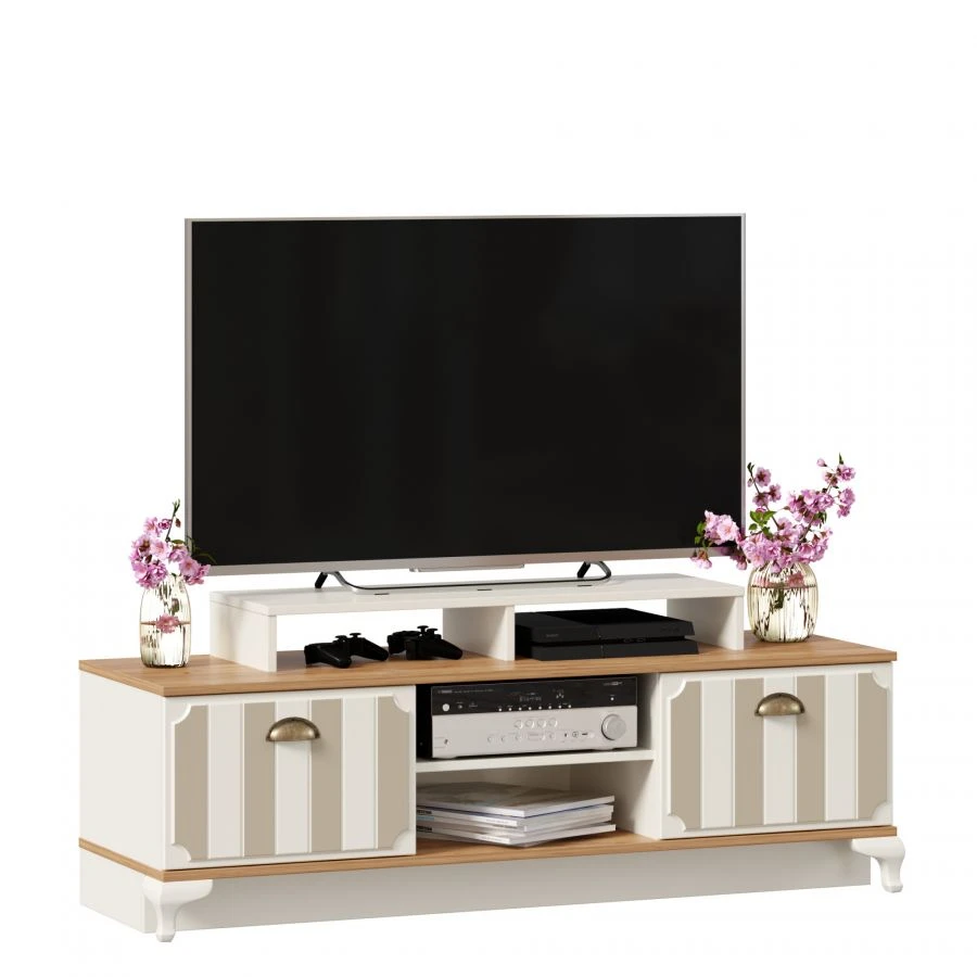 طاولة تلفزيون فيلاجيو في ألاباستر / بلوط ذهبي - نموذج LD.680290.000