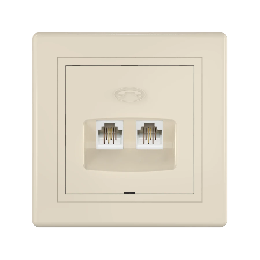 CADUCEUS ALING PRESTIGE مقبس هاتف مزدوج 2xRJ12 6P2C بيج، فن. 611.999