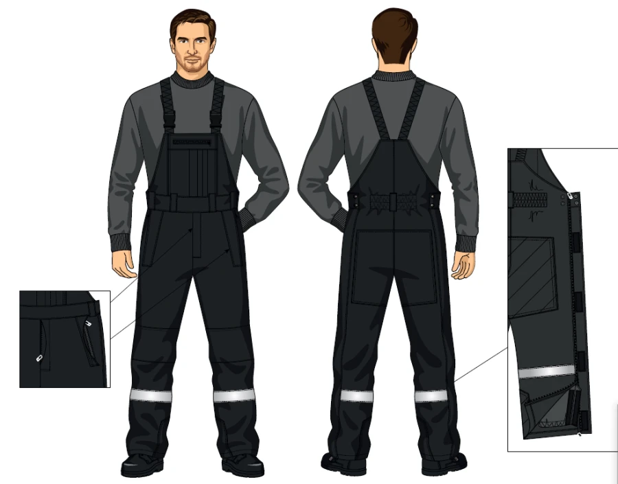 Men's Insulated Overalls for Cold Temperature Protection SMA225-104/001-DKB