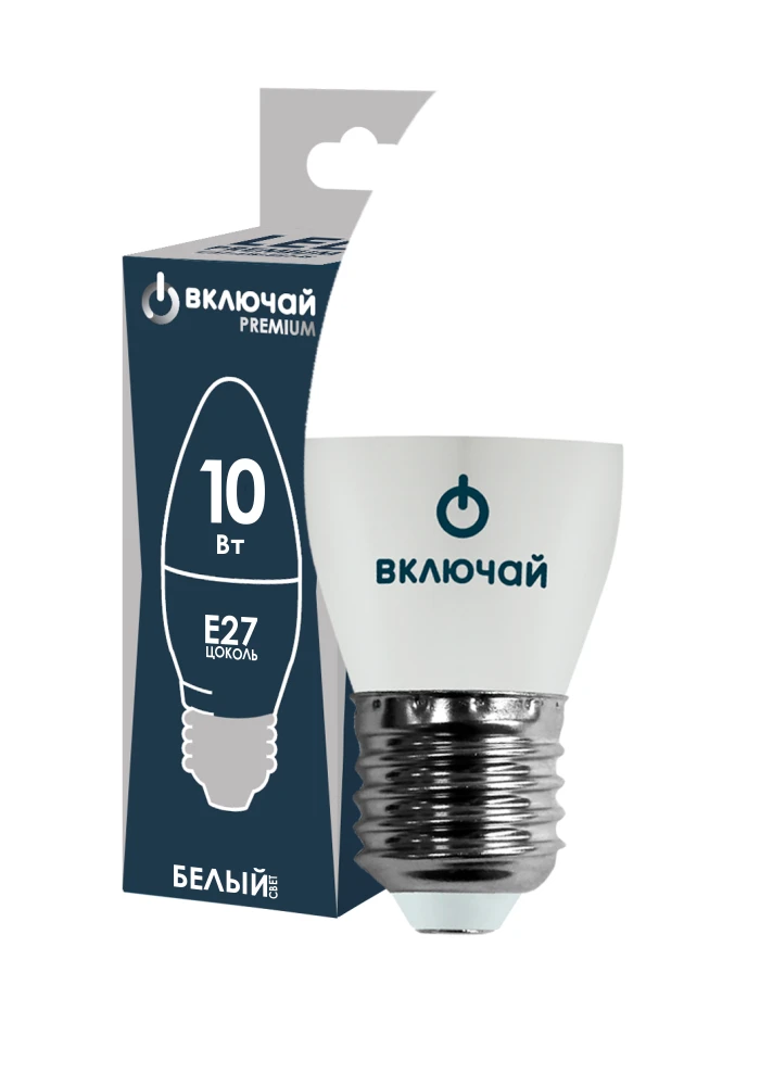 لمبة ضوء LED 10 واط E27 شمعة 4000K 220 فولت (LED PREMIUM C37-10W-E27-W)