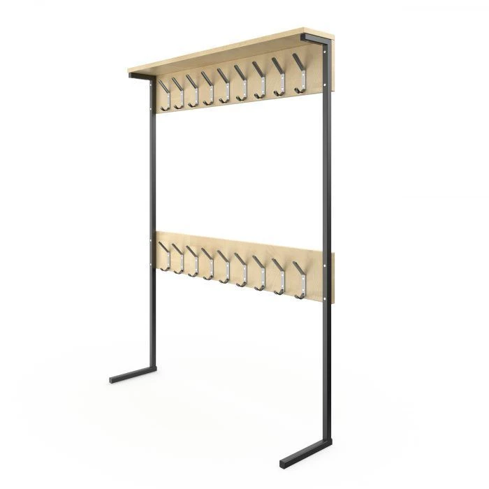 شماعة ملابس خشبية على إطار معدني - 2000x450x1500 مم