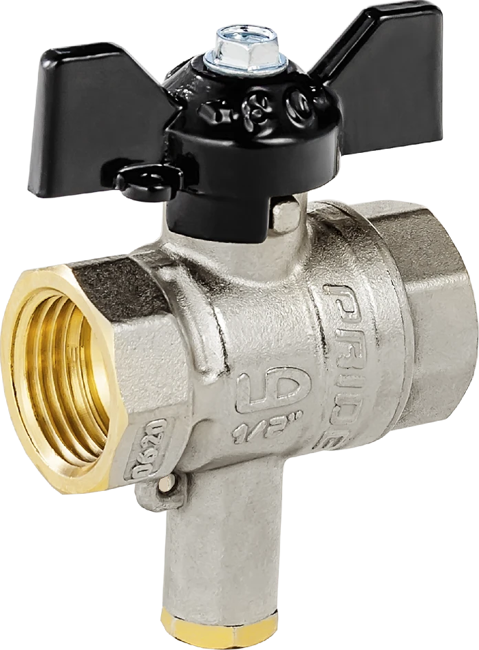 Brass Ball Valve for Temperature Sensor LD Pride 45.15.V-V.T.B DN 15 PN 40 Butterfly