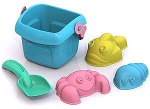 Summer Set №2 "SHKODA" (small bucket + small shovel + 3 molds)