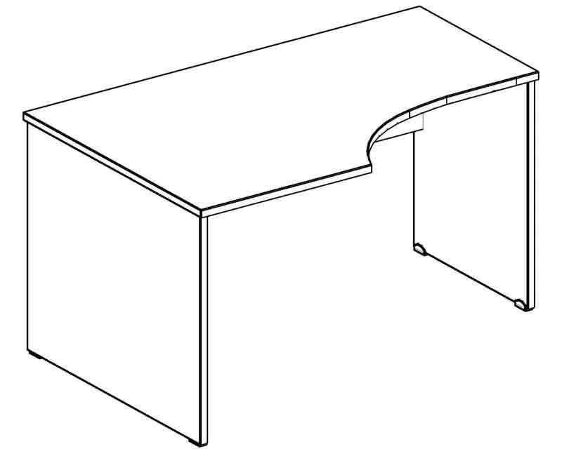 Ergonomic Work Desk 14 140 P/L Series "STEEL Wood