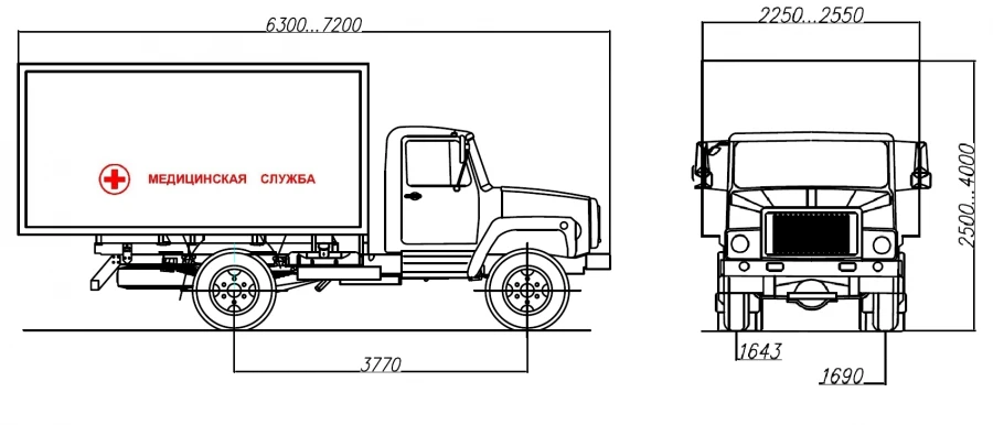 Medical Complex Modification 2250JF Based on GAZ Chassis 33088