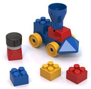 مجموعة بناء صغيرة مع سيارة (51 قطعة)