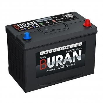 بطارية رصاصية لبدء تشغيل المحركات الاحتراق الداخلي 12 فولت BURAN 6ST-110VLA Asia 135D31R