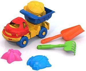 Essential Sandbox Play Set No. 26 with Dump Truck, Rakes, and Sea Molds