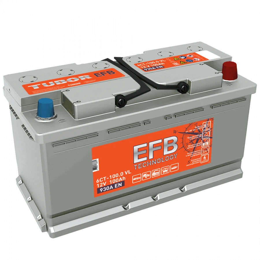 TUBOR EFB 6СТ-100.1(0) VL Starter Lead-Acid Battery