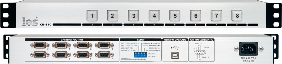 لوحة التحكم النشطة KR-81C مع 8 أزرار وإشارات GPI