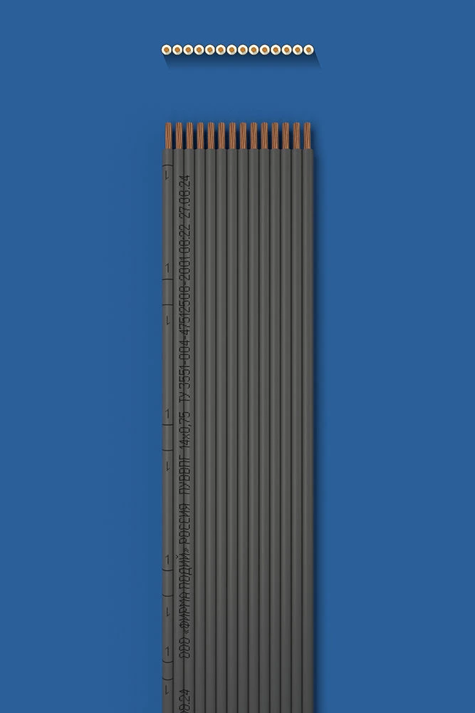 سلك تثبيت مسطح مع عزل مزدوج، PUWVP 14x0.75