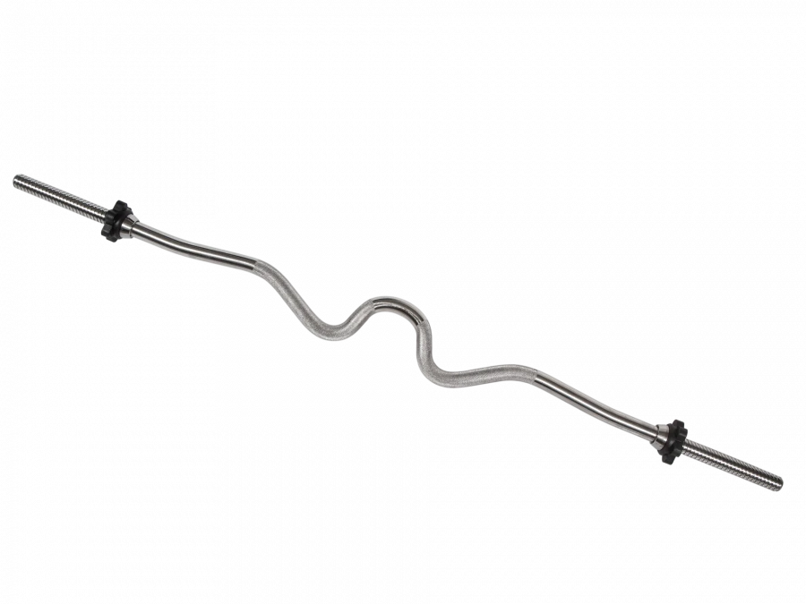 Chrome Barbell with Z-Shape and Weider Lock, 25mm Thread, 150kg Load Capacity, 5.5kg Weight