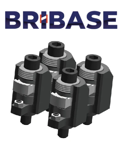 مجموعة من 4 مشابك مضلعة لملحقات BriBase، ارتفاع 50 مم BB.VS.100.51.051