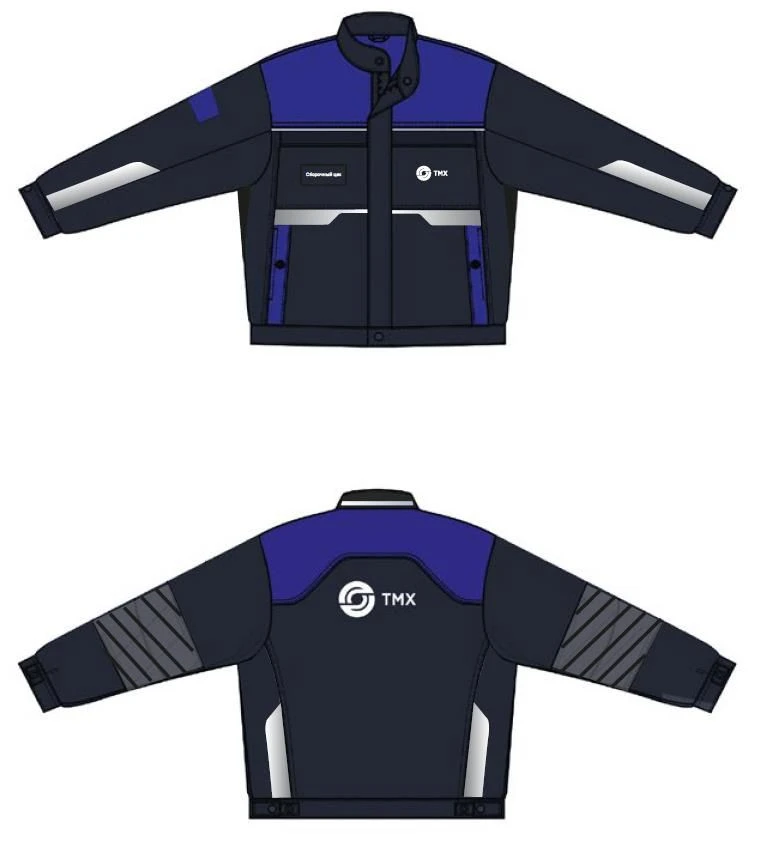 Women's Work Jacket for Mechanical Protection TMХ007 Total Eclipse with Strong Blue Accents