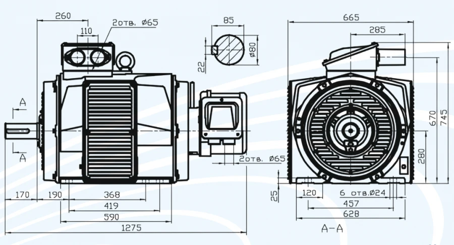 محركات التيار المتردد 5ANK 280 مع روتور طور، 75-375 كيلو واط