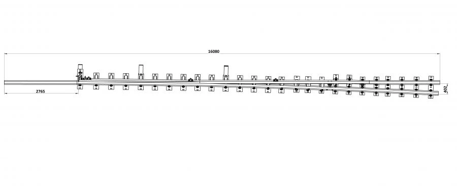Curved Frame Rail with Straight Point for Switch Project N01.001.7000.00-01