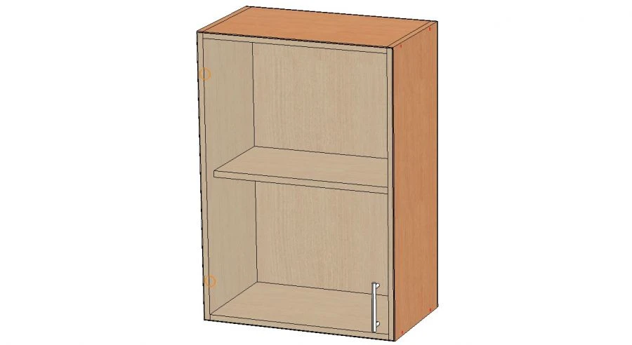 Wall-Mounted Cabinet with Shelf, Single Door with Glass, Model SHN-2