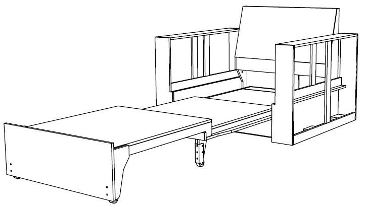 Convertible Children's Sofa Bed with Wooden Frame TV-BDSKD-5.23.01-01